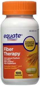 equate – fiber therapy – compare to metamucil – for regularity fiber supplement, 100 capsules