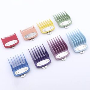 GSKY 8pcs Professional Guide Comb Set for Men's Hair Clippers Replacement, 1.79 X 1.52 Color Accessory Guard Guide Comb is Suitable for Many Men's Hair Clippers