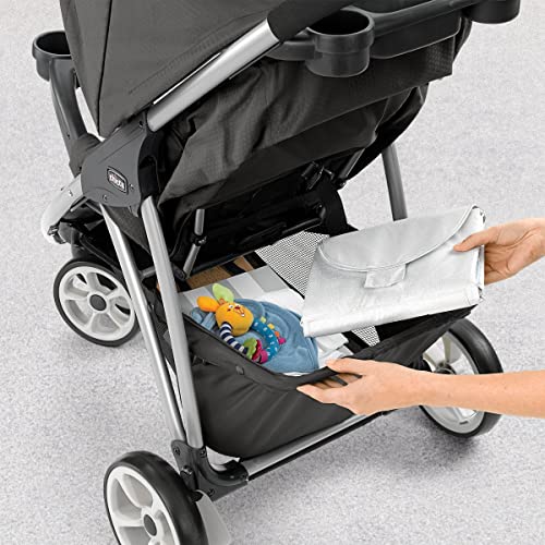 Chicco Viaro Quick-Fold Travel System, Includes Infant Car Seat and Base, Stroller and Car Seat Combo, Baby Travel Gear, Apex/Black