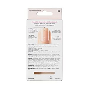 KISS Salon Acrylic French Nail Manicure Set, Medium Length, Nude, Square, Kit Includes Pink Gel Glue, 0.07 Oz, Mini Nail File, Manicure Stick, and 28 Fake Nails, Leilani, 32 Piece Set