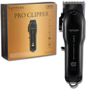 supreme trimmer hair clipper stc5030 professional clipper set (300 min run time) cordless beard trimmer, black pro clipper taper blade