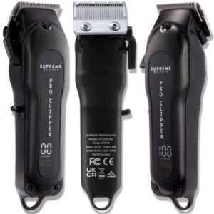 Supreme Trimmer Hair Clipper STC5030 Professional Clipper Set (300 Min Run Time) Cordless Beard Trimmer, Black Pro Clipper Taper Blade