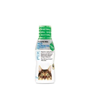gnc pets ultra mega wild salmon oil liquid cat supplement, 4 ounces – fish flavor | packed with epa, dha & omega-3 fatty acids | healthy and natural pet supplements