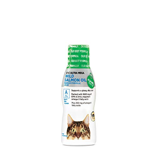 GNC Pets Ultra Mega Wild Salmon Oil Liquid Cat Supplement, 4 Ounces - Fish Flavor | Packed with EPA, DHA & Omega-3 Fatty Acids | Healthy and Natural Pet Supplements