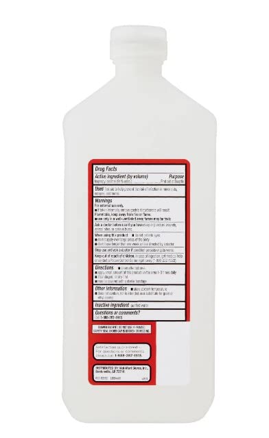 Equate 91% Isopropyl Alcohol Liquid Antiseptic, 32 fl oz, Twin Pack