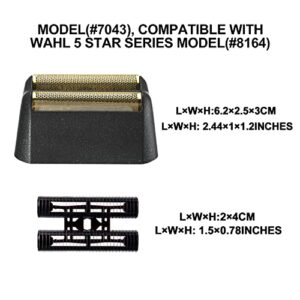 Professional 5 Star Series Finale Shaver,Replacement Gold Foil and Cutter Bar Assembly, Super close Shaving for Professional Barbers and Stylists,Compatible with Wahl Shaver Foil 7043 (2Pack)