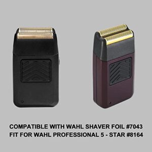 Professional 5 Star Series Finale Shaver,Replacement Gold Foil and Cutter Bar Assembly, Super close Shaving for Professional Barbers and Stylists,Compatible with Wahl Shaver Foil 7043 (2Pack)