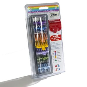 wahl professional 8 color coded cutting guides with organizer #3170-400 – great for professional stylists and barbers – cutting lengths from 1/8″ to 1″