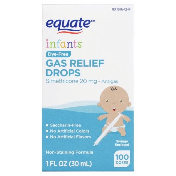 Walmart Equate Infants Dye-Free Gas Relief Drops, Simethicone 20mg, 1 fl oz (2 Pack)