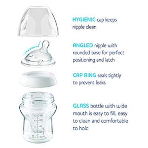 Chicco NaturalFit Glass 2 Pack Slow Flow with Bonus Silicone Sleeve, 9 Ounce, 0 Months Plus