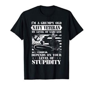 distressed vintage i m a grumpy old quote navy t-shirt
