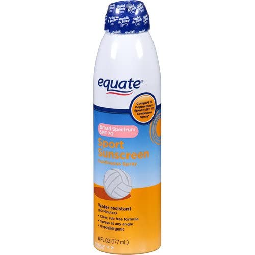 Equate Sport Sunscreen SPF 70 Compare to Coppertone Sport