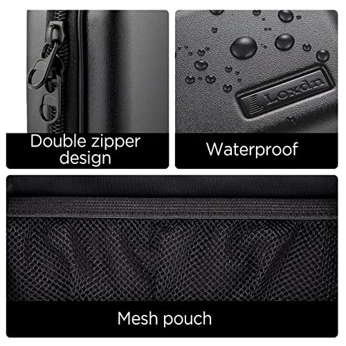 Loxdn Protective Hard Case Compatible with Meridian Shaver and Portable Charger Power Bank, Storage Case for Meridian Grooming Shaver and Accessories - Hard Case Only (Black)