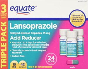 equate – lansoprazole 15 mg, acid reducer, 42 capsules