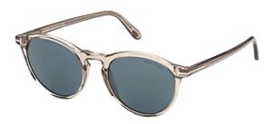tom ford aurele ft 0904 transparent beige/blue 52/19/145 unisex sunglasses