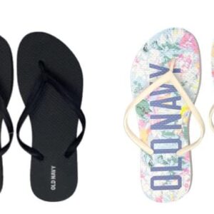 Old Navy Women Beach Summer Casual Flip Flop Sandals (8 Majestic & Black Flip Flops) with Dust Cover