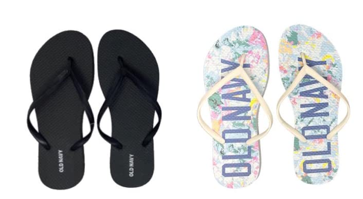 Old Navy Women Beach Summer Casual Flip Flop Sandals (8 Majestic & Black Flip Flops) with Dust Cover