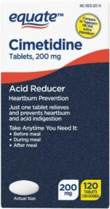 equate cimetidine tablets 200 mg – over-the-counter acid reducer – heartburn relief – stomach acidity reducer – acid indigestion, sour stomach, upset stomach comfort – 120 tablets ((pack of 1), 120)