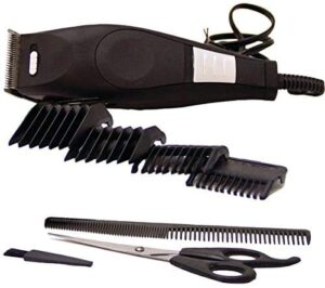 vivitar trimmer kit with beard trimmer and hair clippers for men | professional hair clippers for barbers and household users, safe electric razor for men, 7 adjustable height settings, black