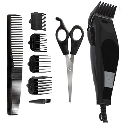 Vivitar Trimmer Kit with Beard Trimmer and Hair Clippers for Men | Professional Hair Clippers for Barbers and Household Users, Safe Electric Razor for Men, 7 Adjustable Height Settings, Black