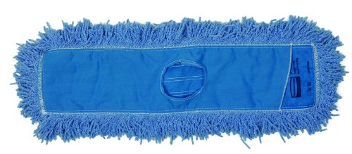 Rubbermaid Commercial Products Twisted Loop-Dust Mop Head Replacement, 25-Inch, Blue, Cotton Refill for Industrial Use, Fits Standard Size Mop Frame