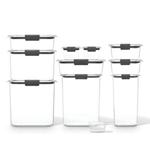 rubbermaid brilliance pantry 10-piece set, clear and airtight food and pantry storage containers