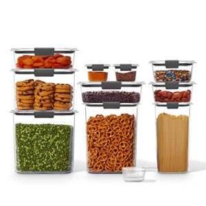Rubbermaid Brilliance Pantry 10-Piece Set, Clear and Airtight Food and Pantry Storage Containers