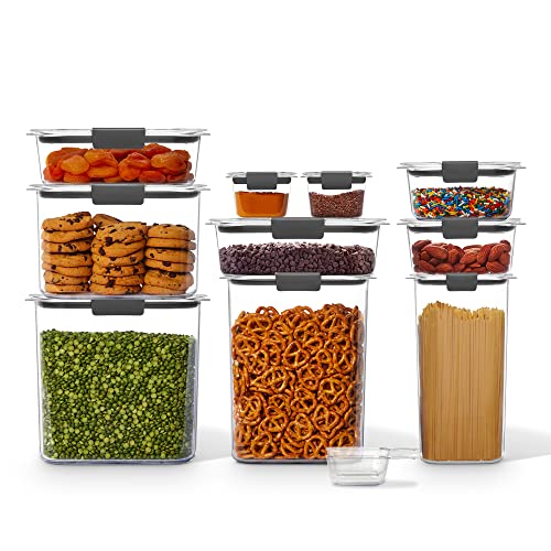 Rubbermaid Brilliance Pantry 10-Piece Set, Clear and Airtight Food and Pantry Storage Containers