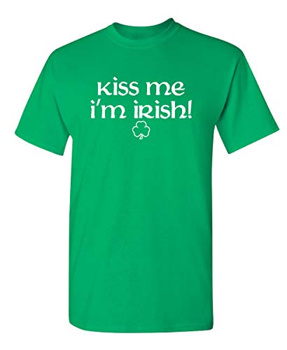 Kiss Me I'm Irish St Patrick's Day Novelty Funny T Shirt M Irish