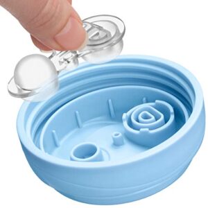 Chicco Rim Spout Trainer Spill Free Bite Poof Rim Baby Sippy Cup 9oz, Blue/Teal, 9m+ (2pk)