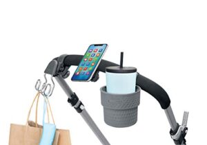 skip hop universal stroller accessory starter set, stroll & connect, grey