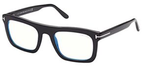 tom ford ft 5757-b blue block shiny black/blue filter 52/22/145 unisex eyewear frame