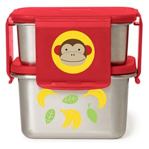 skip hop zoo monkey stainless lunch kit, 1 ea