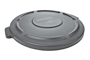 rubbermaid commercial products brute heavy-duty round trash/garbage lid, gray, compatible with the 44-gallon rubbermaid brute trash can