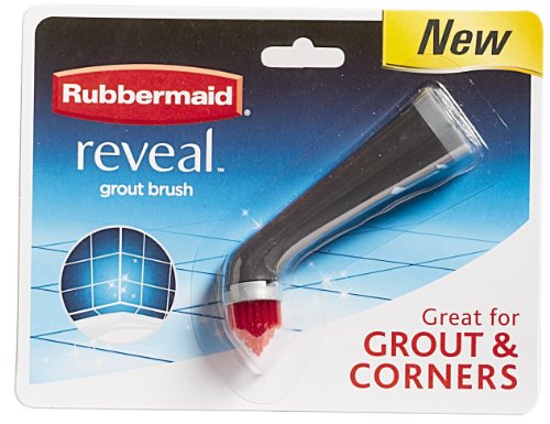 Rubbermaid Reveal Power Scrubber, Grout & Tile Bathroom Cleaner, & Power Scrubber with All-Purpose Grout Head, Gray, Ideal for Grout Lines, Corners, Bathroom, Kitchen Cleaning