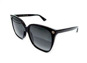 gucci women’s lightness square sunglasses, black/grey, one size