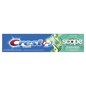 crest + scope complete whitening toothpaste minty fresh oz, mint, 5.4 ounce