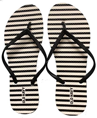 (7, o.n Black Stripe) Old Navy Women Beach Summer Casual Flip Flop Sandals