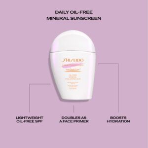 Shiseido Urban Environment Oil-Free Mineral Sunscreen SPF 42-1 fl oz - Protects, Hydrates, Mattifies & Works as Face Primer - Water Resistant for 40 Minutes - Reef Friendly, Non-Comedogenic