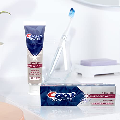 Crest 3D White Advanced Glamorous White Teeth Whitening Toothpaste, 3.8 oz, Pack of 3