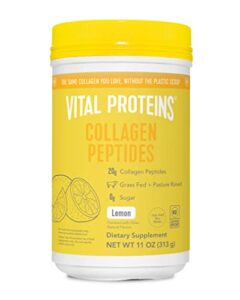 vital proteins collagen peptides powder, promotes hair, nail, skin, bone and joint health, lemon 11 ounce