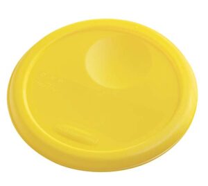 rubbermaid commercial lid (lid only) for round food storage container, fits 4 qt. containers, yellow (fg572200yel)