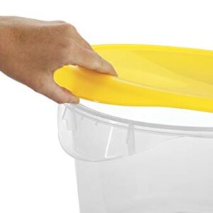 Rubbermaid Commercial Lid (Lid Only) for Round Food Storage Container, Fits 4 Qt. Containers, Yellow (FG572200YEL)