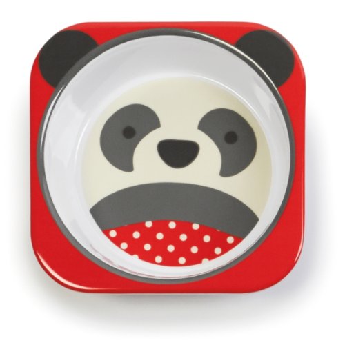 Skip Hop Baby Zoo Little Kid and Toddler Feeding Melamine Divided Plate and Bowl Mealtime Set, Multi Pia Panda