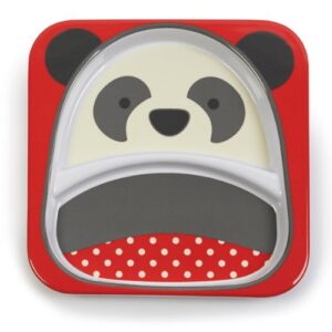 Skip Hop Baby Zoo Little Kid and Toddler Feeding Melamine Divided Plate and Bowl Mealtime Set, Multi Pia Panda