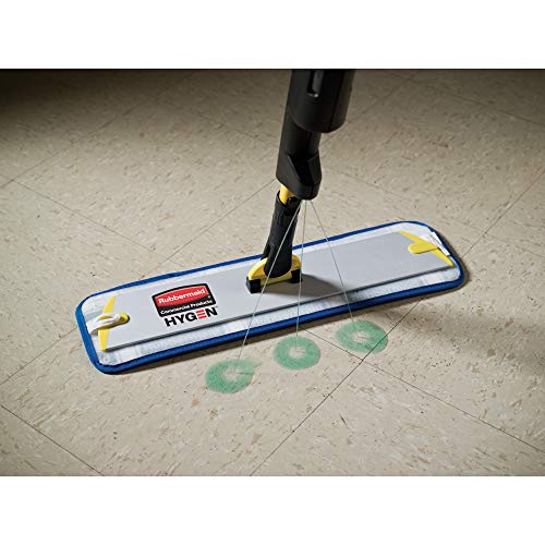 Rubbermaid Commercial Products HYGEN PULSE Single Sided Microfiber Spray Mop Kit for Hardwood/Tile/Laminated Floors, Yellow, Perfect for Kitchen/Lobby/Bathroom/Janitorial Cleaning (1835528)
