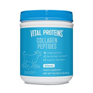 vital proteins collagen peptides powder, promotes hair, nail, skin, bone and joint health, unflavored 19.3 oz