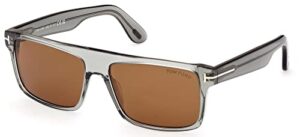 sunglasses tom ford ft 0999 philippe- 02 20e shiny transparent grey,”t” logo /