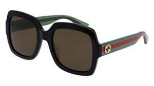 gucci 0036s 002 black 0036s square sunglasses lens category 3 size 54mm, womens