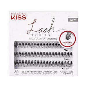 kiss lash couture faux lash extensions, style ‘venus’, exclusive flat-band technology, short & medium length, 60 individual lash clusters